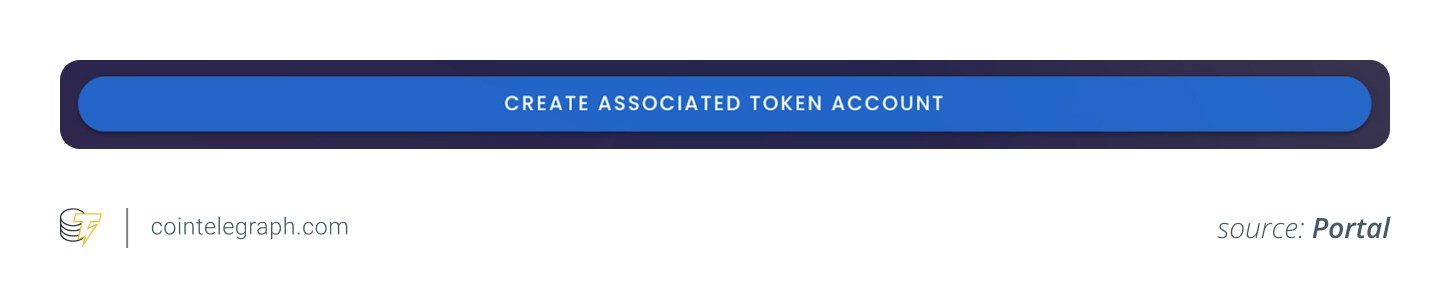 Click the Associated Token Account Button for your Solana wallet
