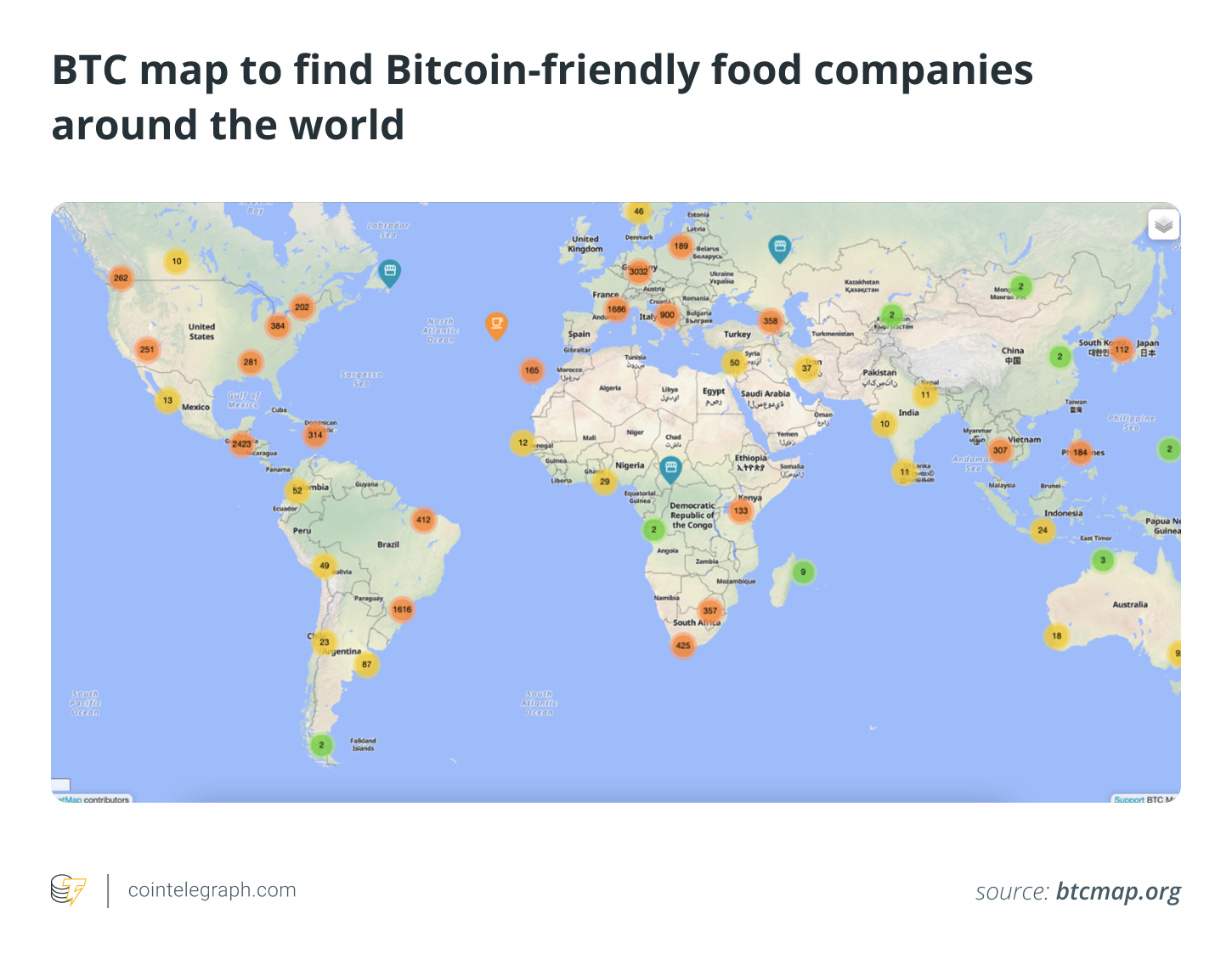 BTC map to find Bitcoin-friendly food companies around the world BTC map to find Bitcoin-friendly food companies around the world