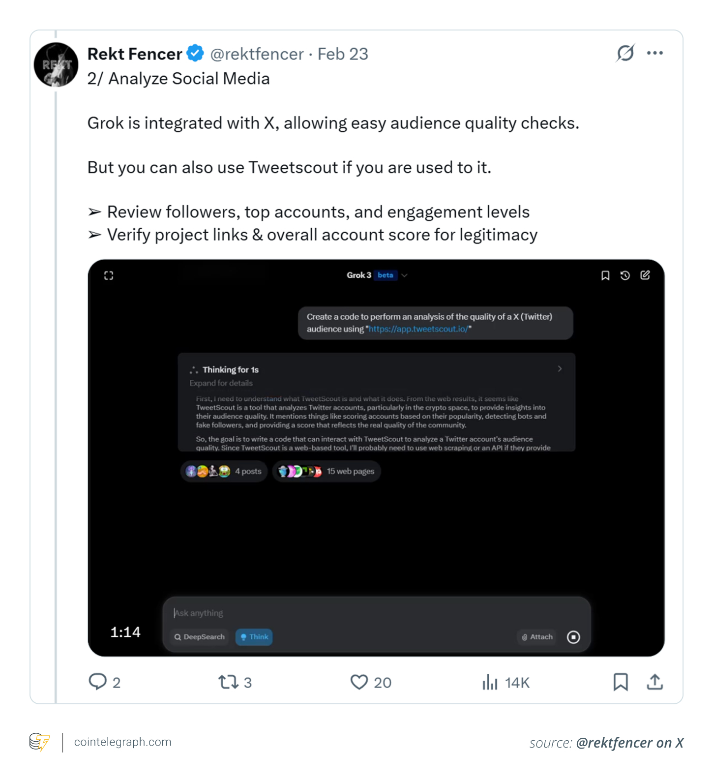 Social media analysis with Grok 3